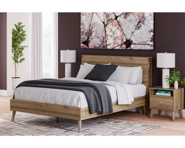 Cama Queen con estantería Aprilyn
