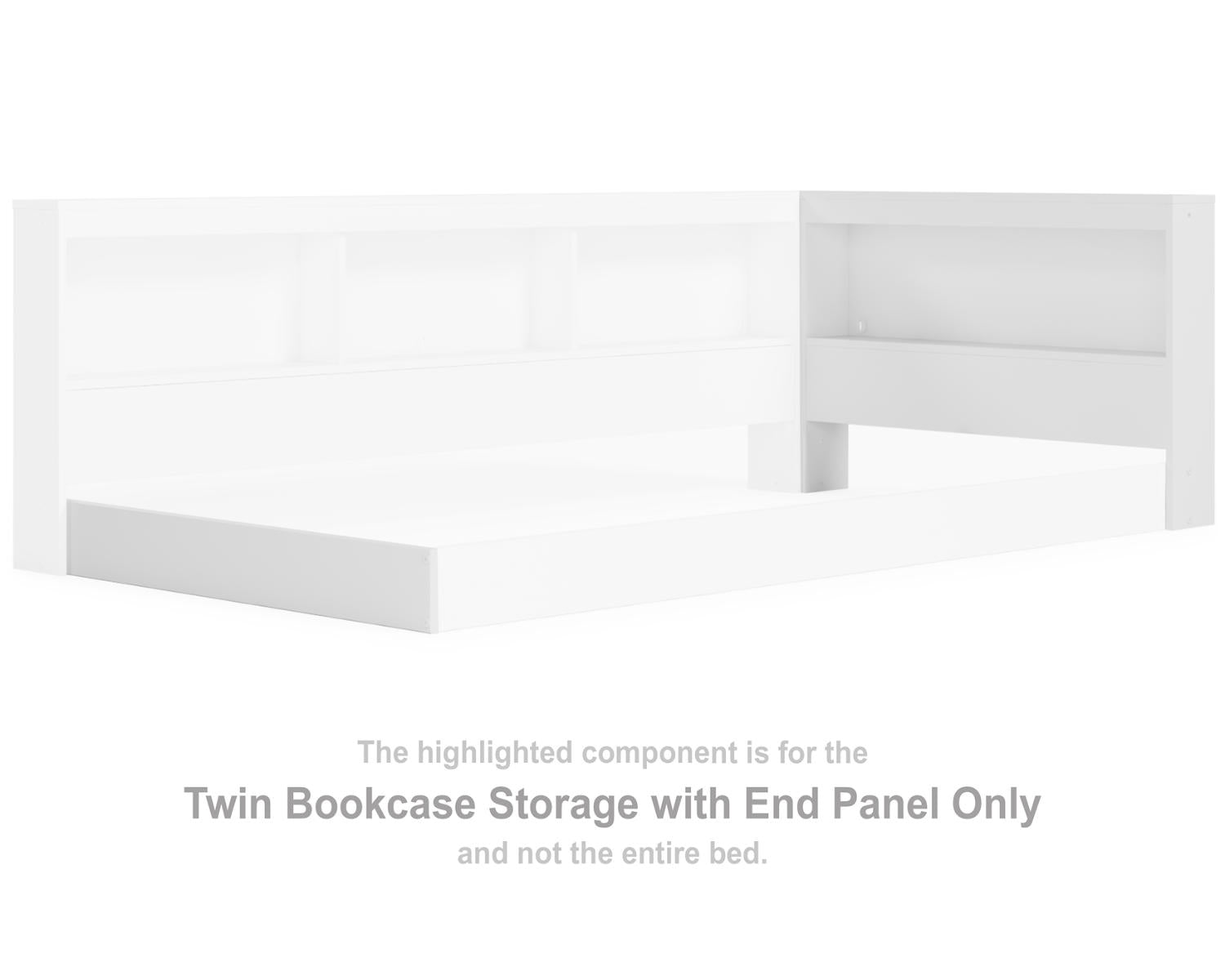 Piperton Twin Bookcase Storage with End Panel
