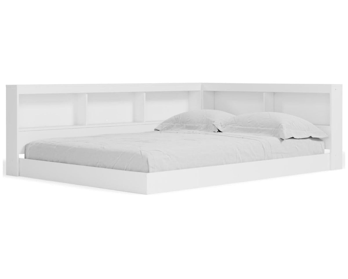Cama con estantería completa y espacio de almacenamiento Piperton