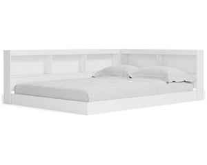 Cama con estantería completa y espacio de almacenamiento Piperton