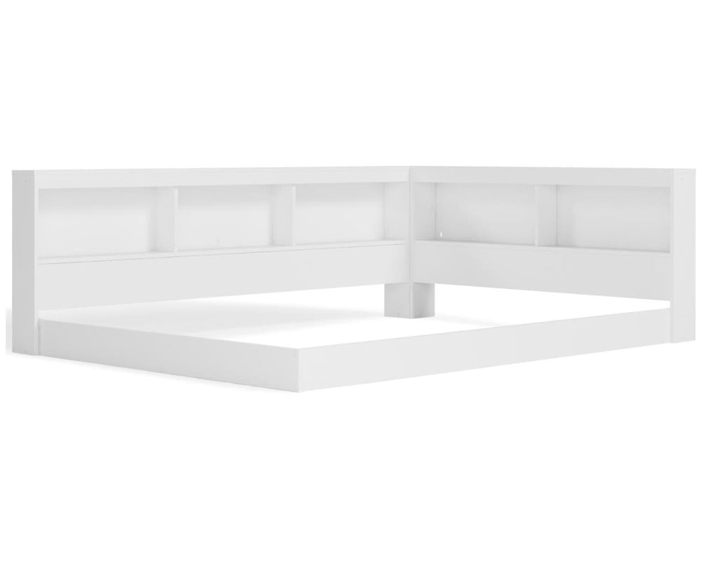 Cama con estantería completa y espacio de almacenamiento Piperton