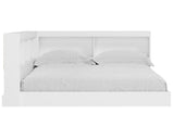 Cama con estantería completa y espacio de almacenamiento Piperton