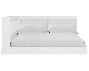 Cama con estantería completa y espacio de almacenamiento Piperton