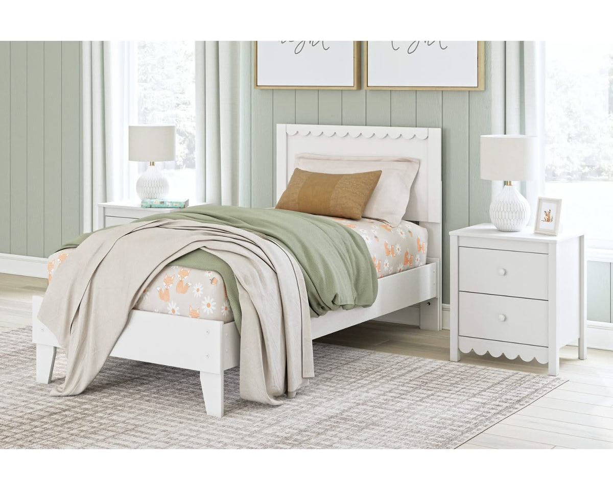 Cama con plataforma y dos paneles Hallityn