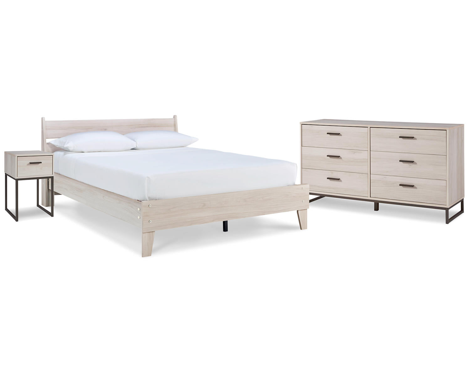 Socalle Queen Panel Platform Bed with Dresser and Nightstand