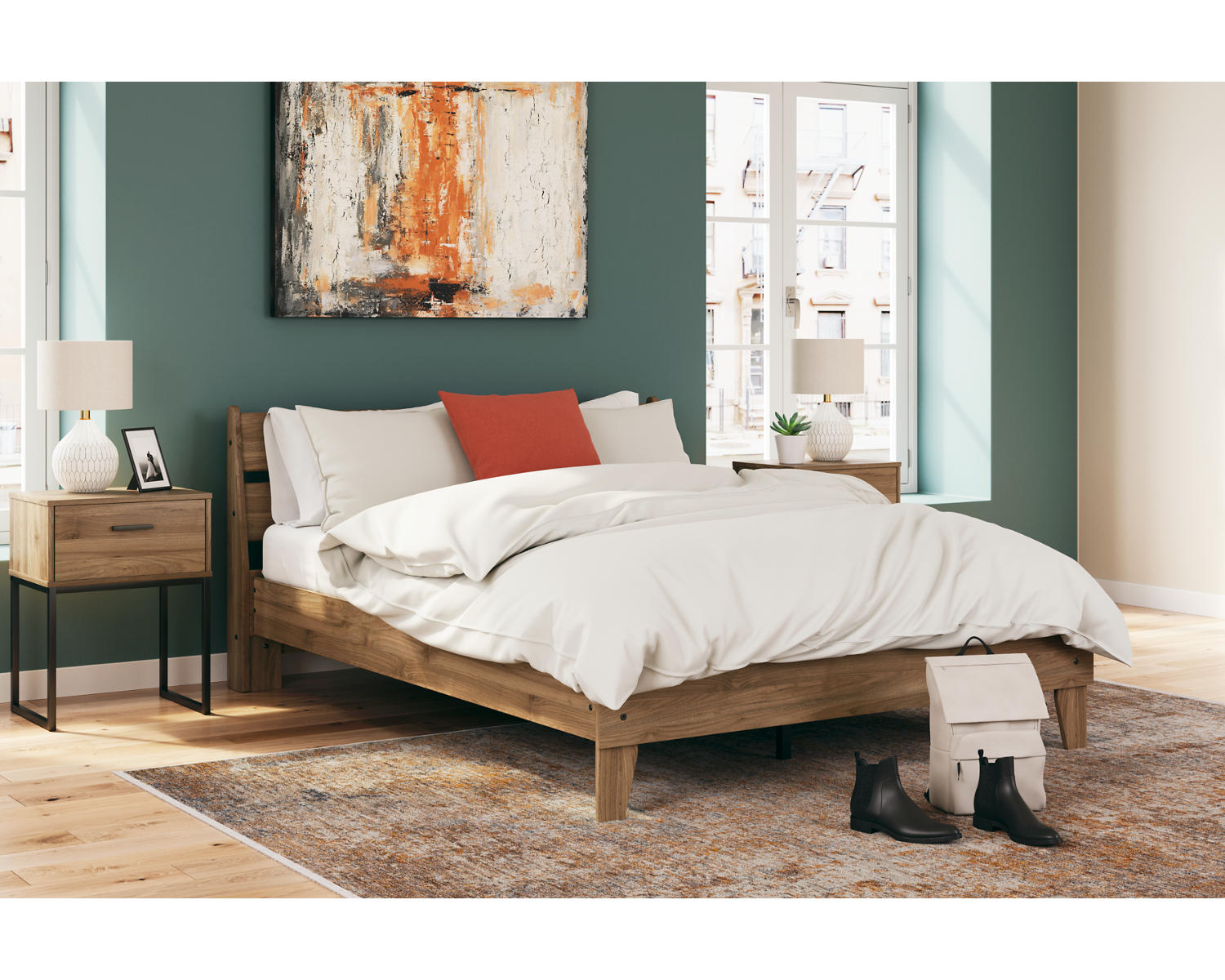 Deanlow Queen Platform Panel Bed
