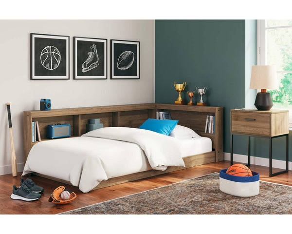 Cama con librería y almacenamiento Deanlow Twin