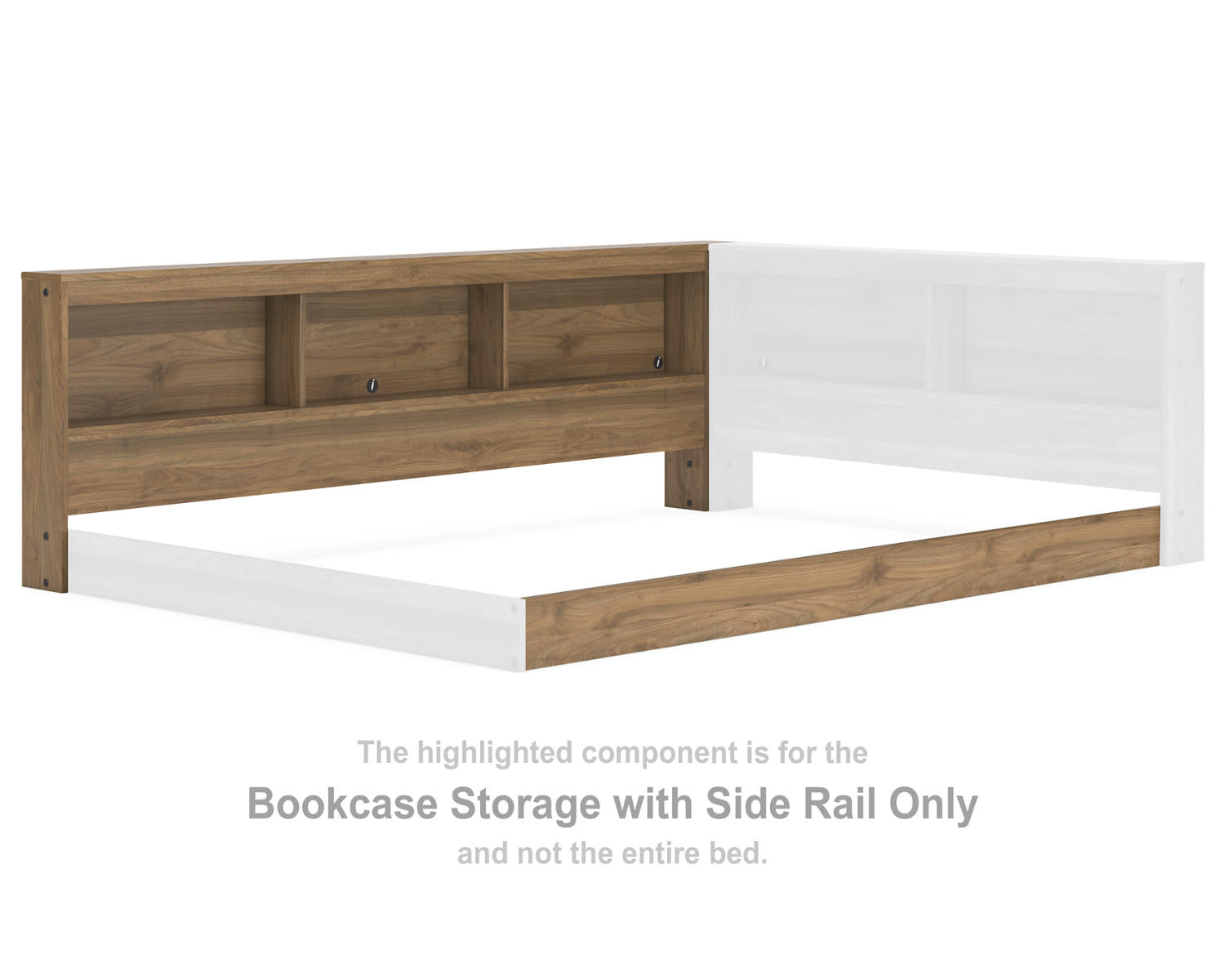 Deanlow Bookcase Storage with Side Rail