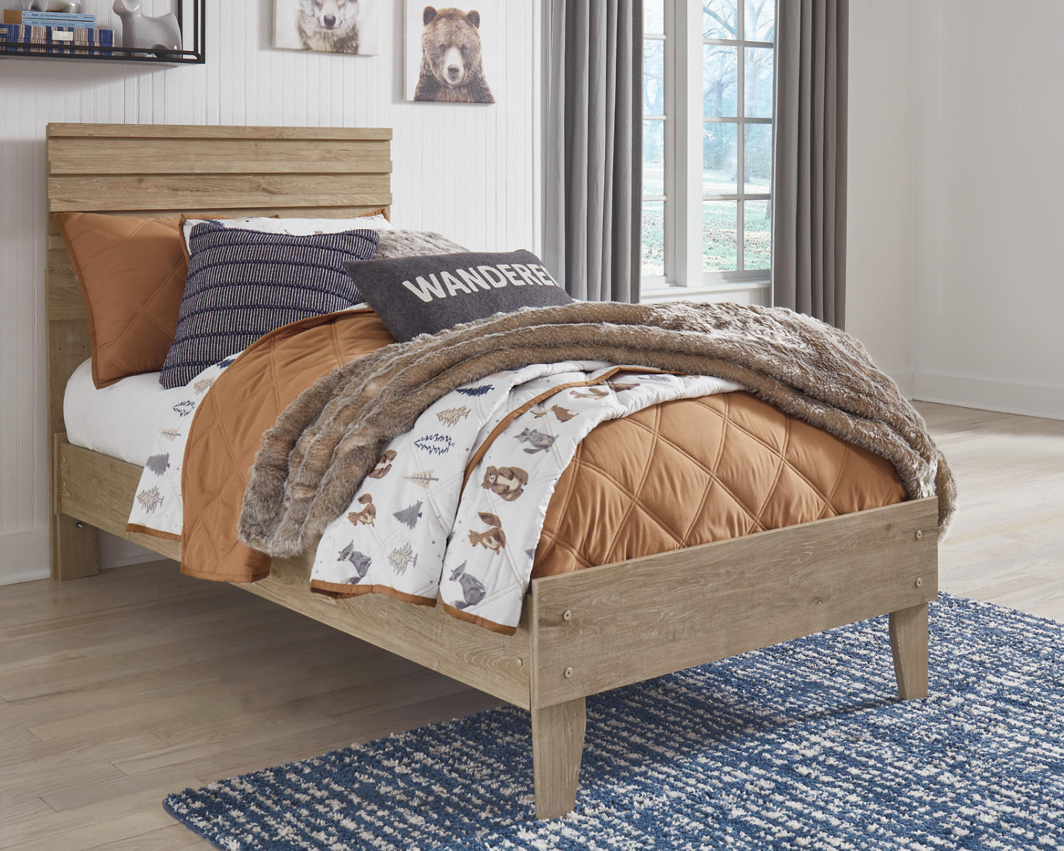 Oliah Twin Panel Platform Bed
