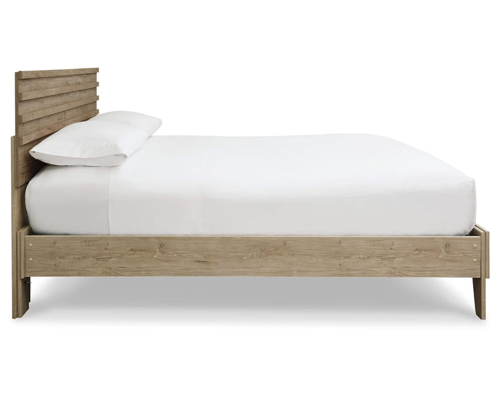 Cama Queen con plataforma y paneles Oliah
