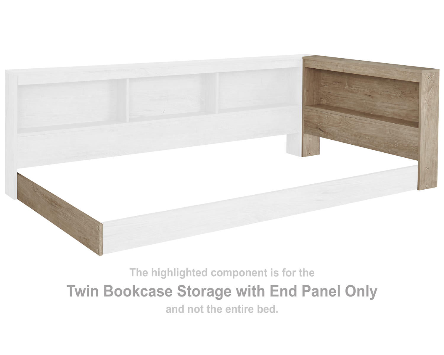 Oliah Twin Bookcase Storage with End Panel