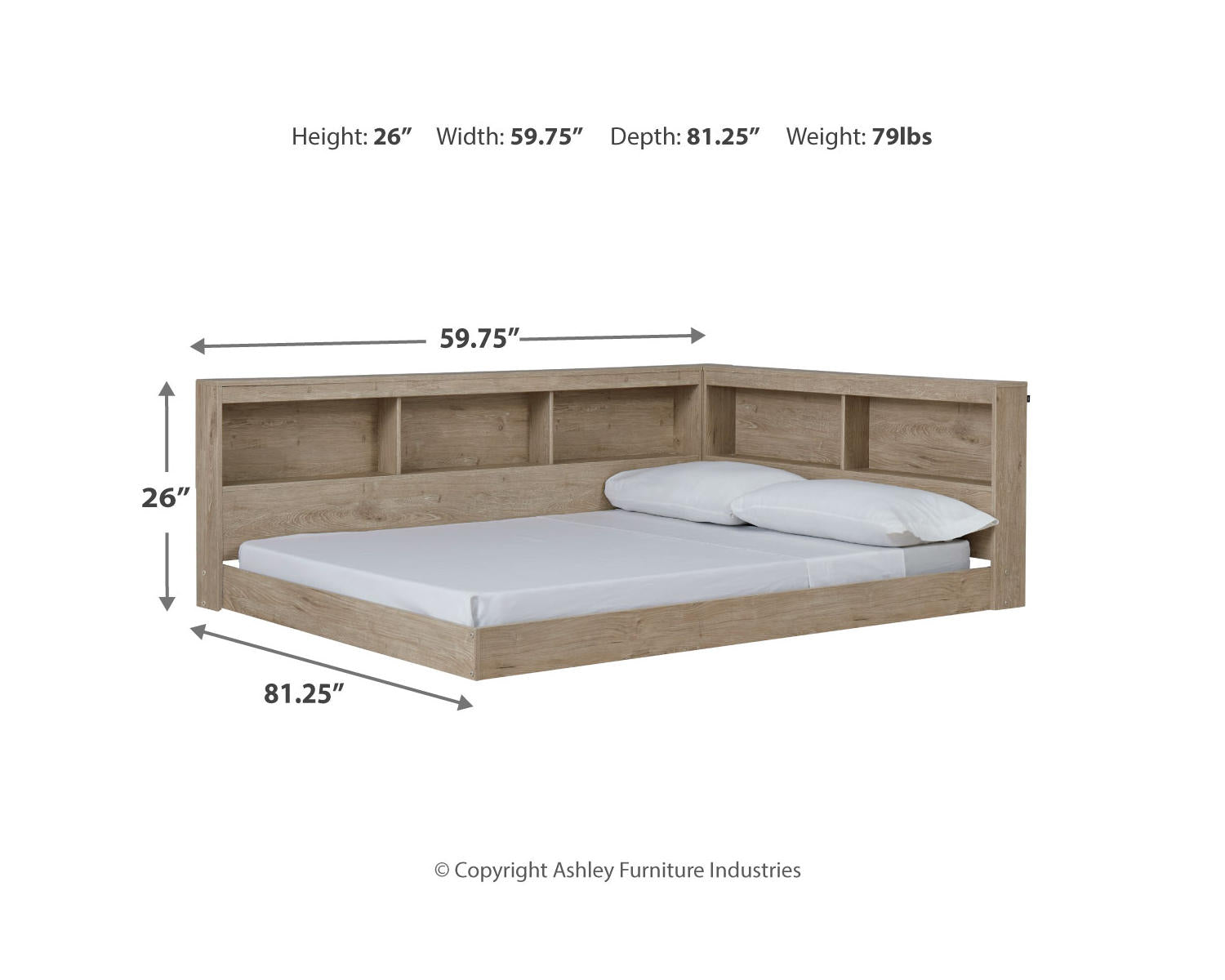 Oliah Full Bookcase Storage Bed