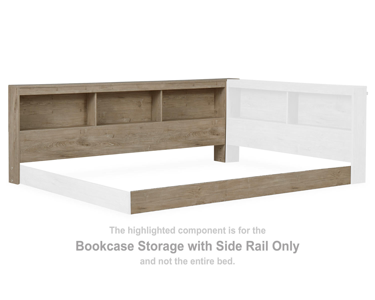 Oliah Bookcase Storage with Side Rail