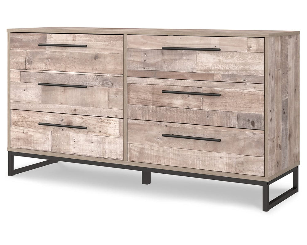 Cama Queen Neilsville con plataforma, tocador, cómoda y dos mesitas de noche