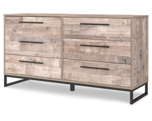 Cama Queen Neilsville con plataforma, tocador, cómoda y dos mesitas de noche