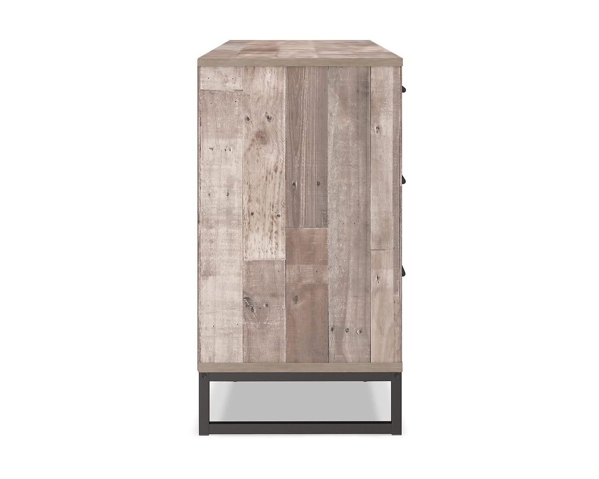 Cama Queen Neilsville con plataforma, tocador, cómoda y dos mesitas de noche