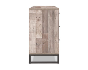Cama Queen Neilsville con plataforma, tocador, cómoda y dos mesitas de noche
