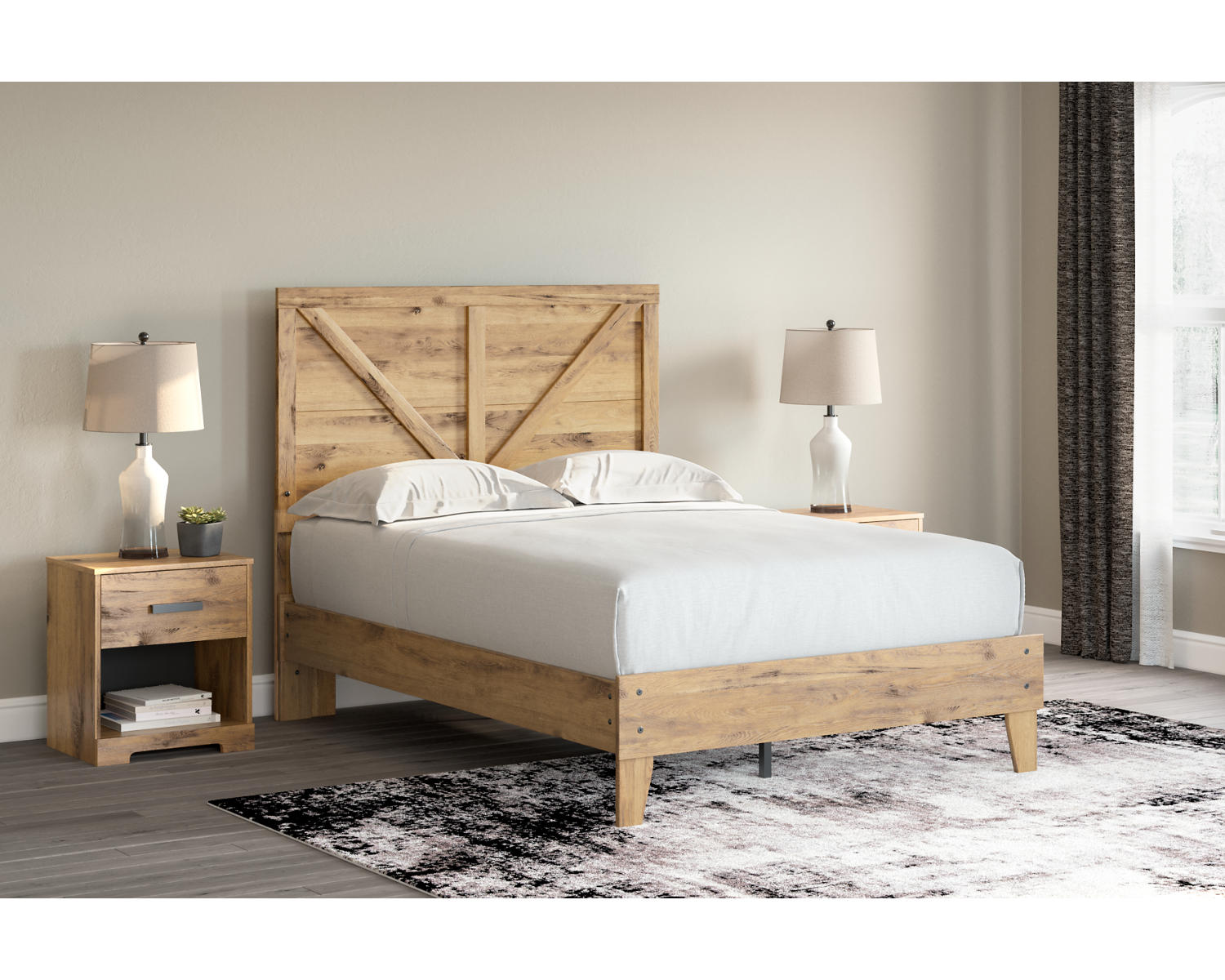 Larstin Full Crossbuck Panel Platform Bed