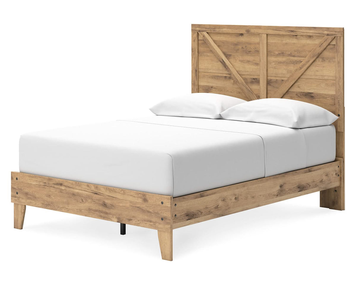 Cama de plataforma con paneles cruzados Larstin Full