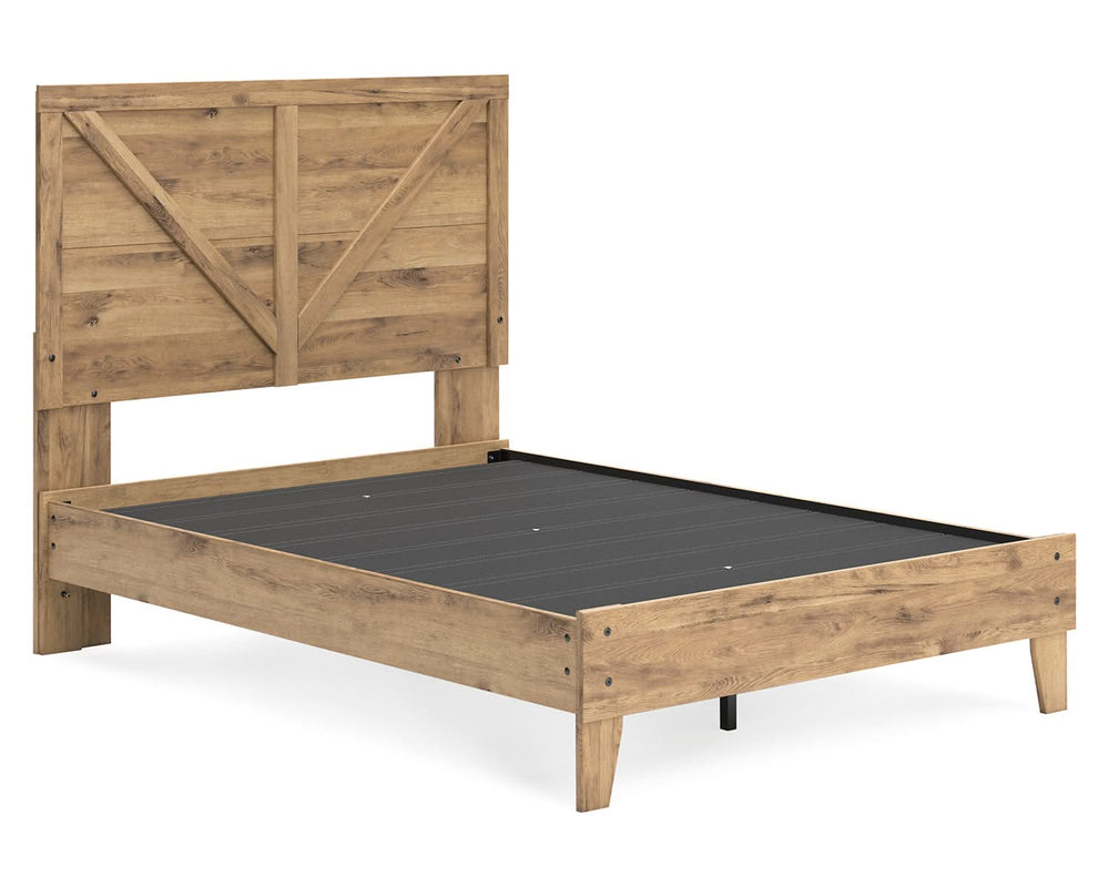 Cama de plataforma con paneles cruzados Larstin Full