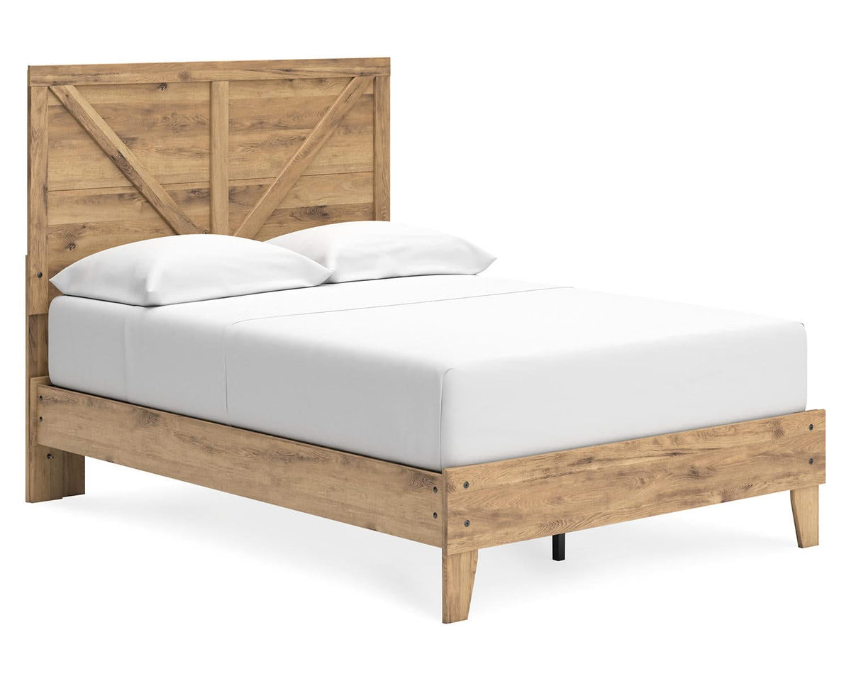 Cama de plataforma con paneles cruzados Larstin Full