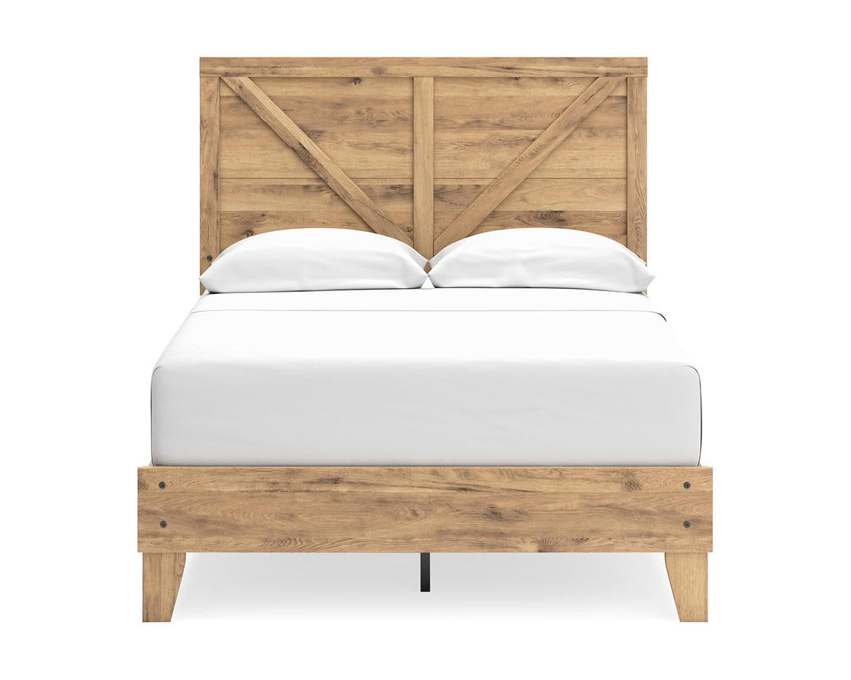 Cama de plataforma con paneles cruzados Larstin Full