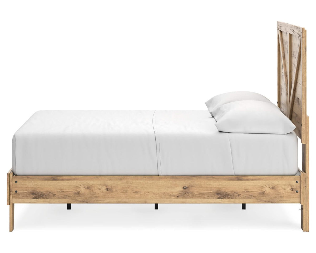 Cama de plataforma con paneles cruzados Larstin Full