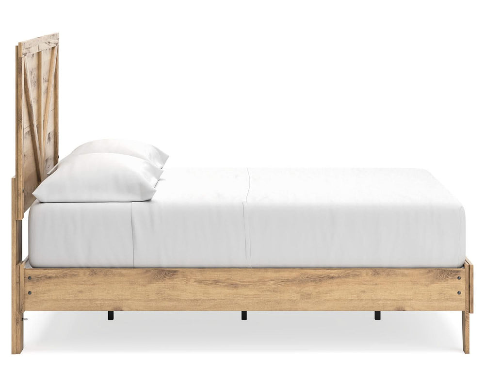 Cama de plataforma con paneles cruzados Larstin Full