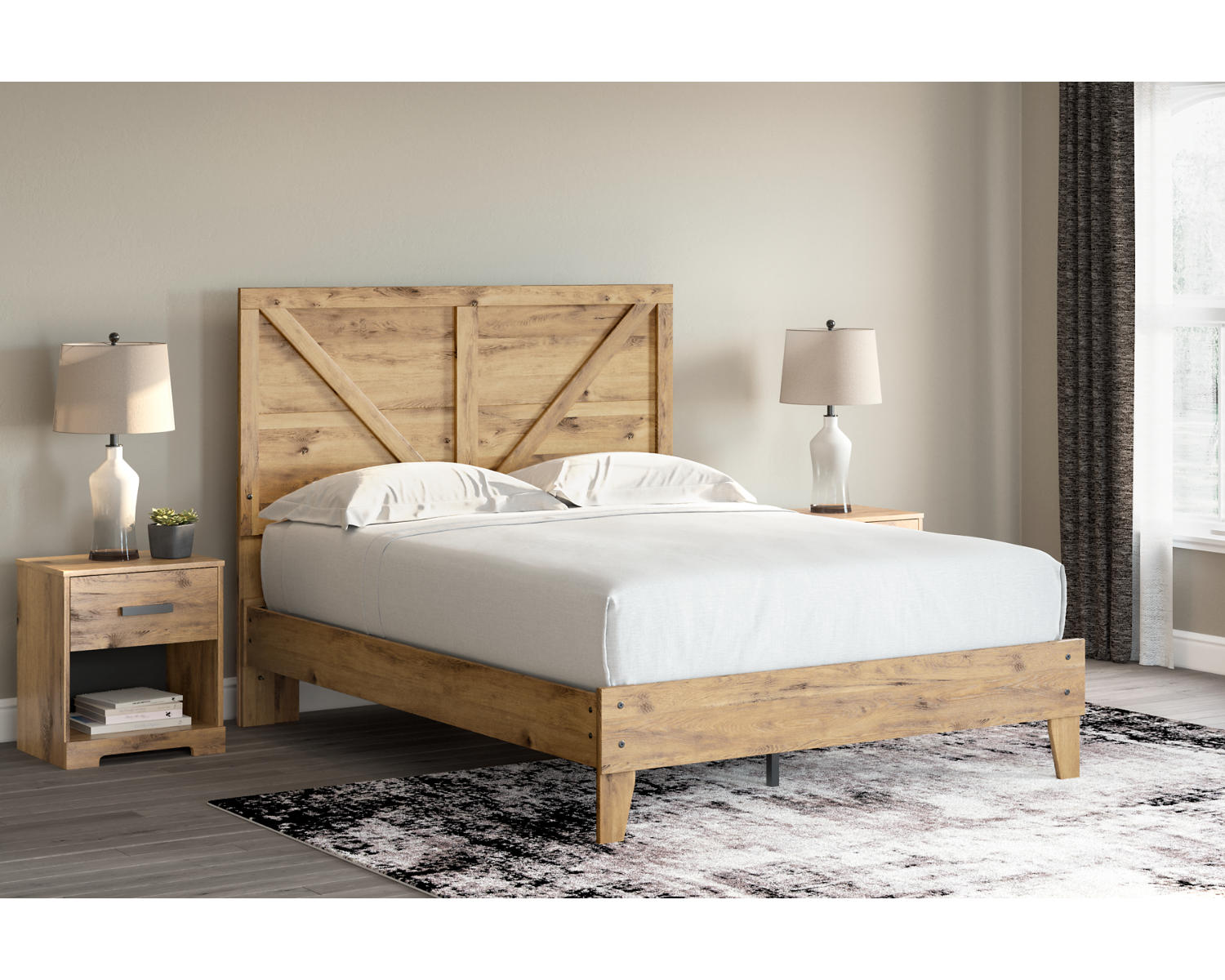 Larstin Queen Crossbuck Panel Platform Bed