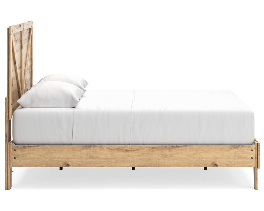 Cama Queen Larstin con plataforma y paneles Crossbuck
