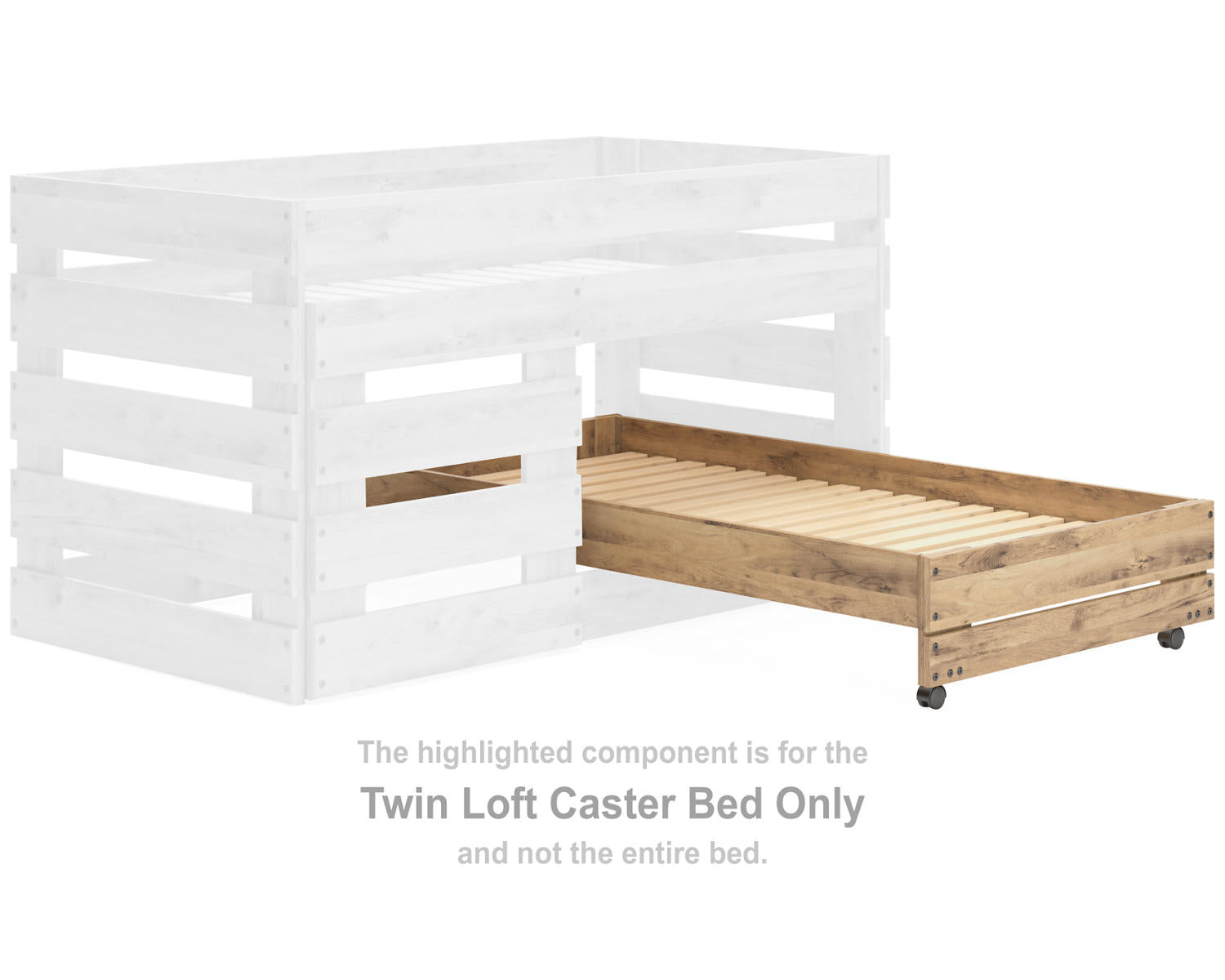 Larstin Twin Loft Caster Bed