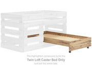 Larstin Twin Loft Caster Bed