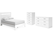 Flannia Full Panel Platform Bed, Dresser and Chest