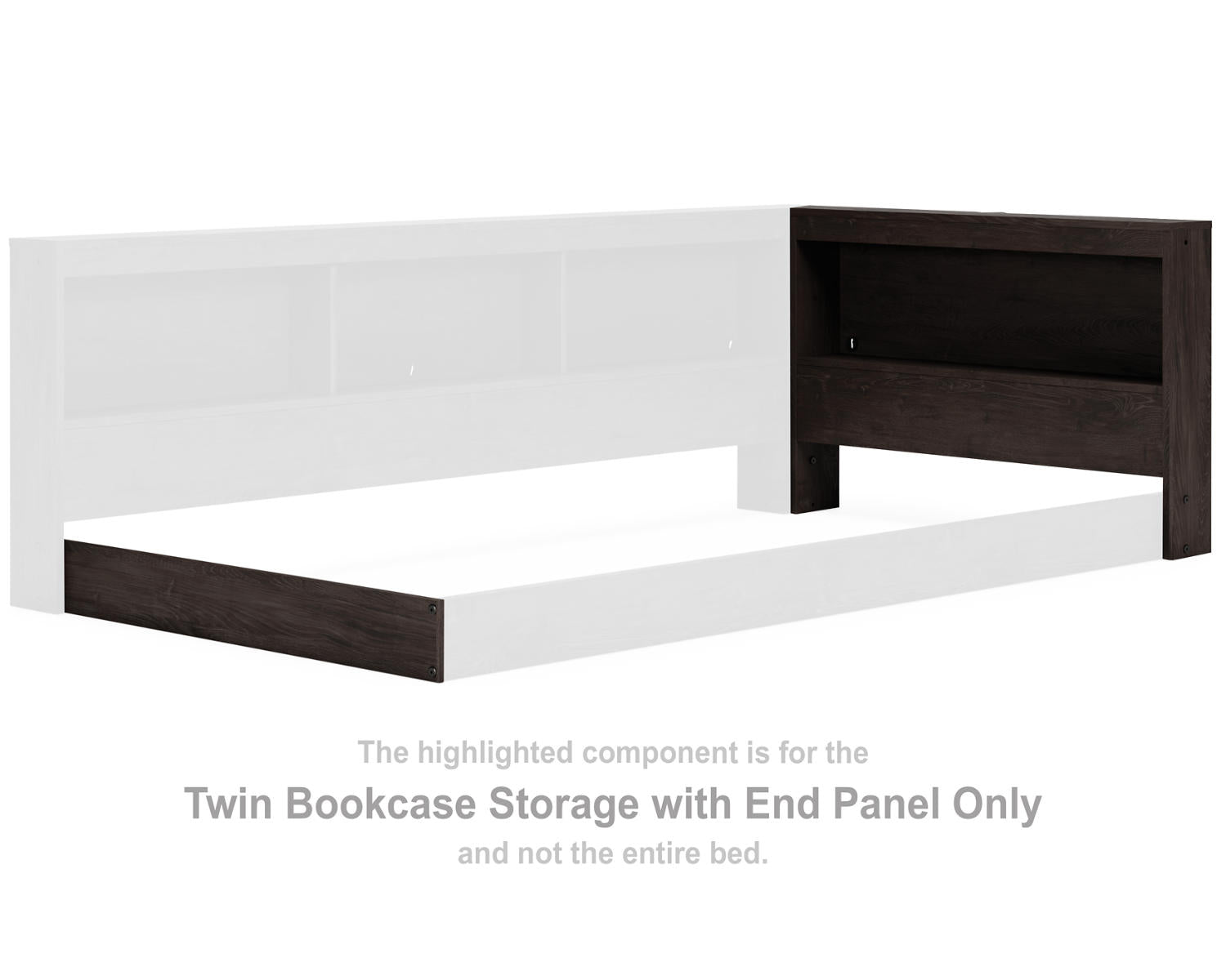 Piperton Twin Bookcase Storage with End Panel