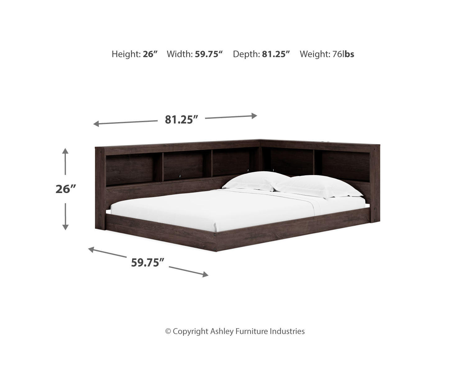 Piperton Full Bookcase Storage Bed