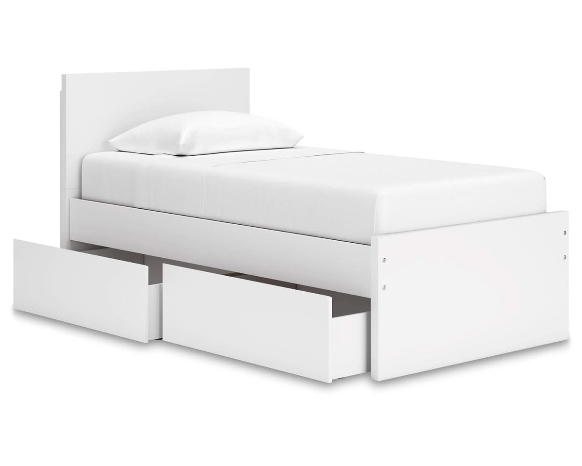 Onita Twin Panel Platform Bed with 1 Side Storage