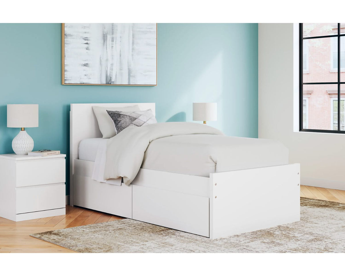 Onita Twin Panel Platform Bed with 1 Side Storage