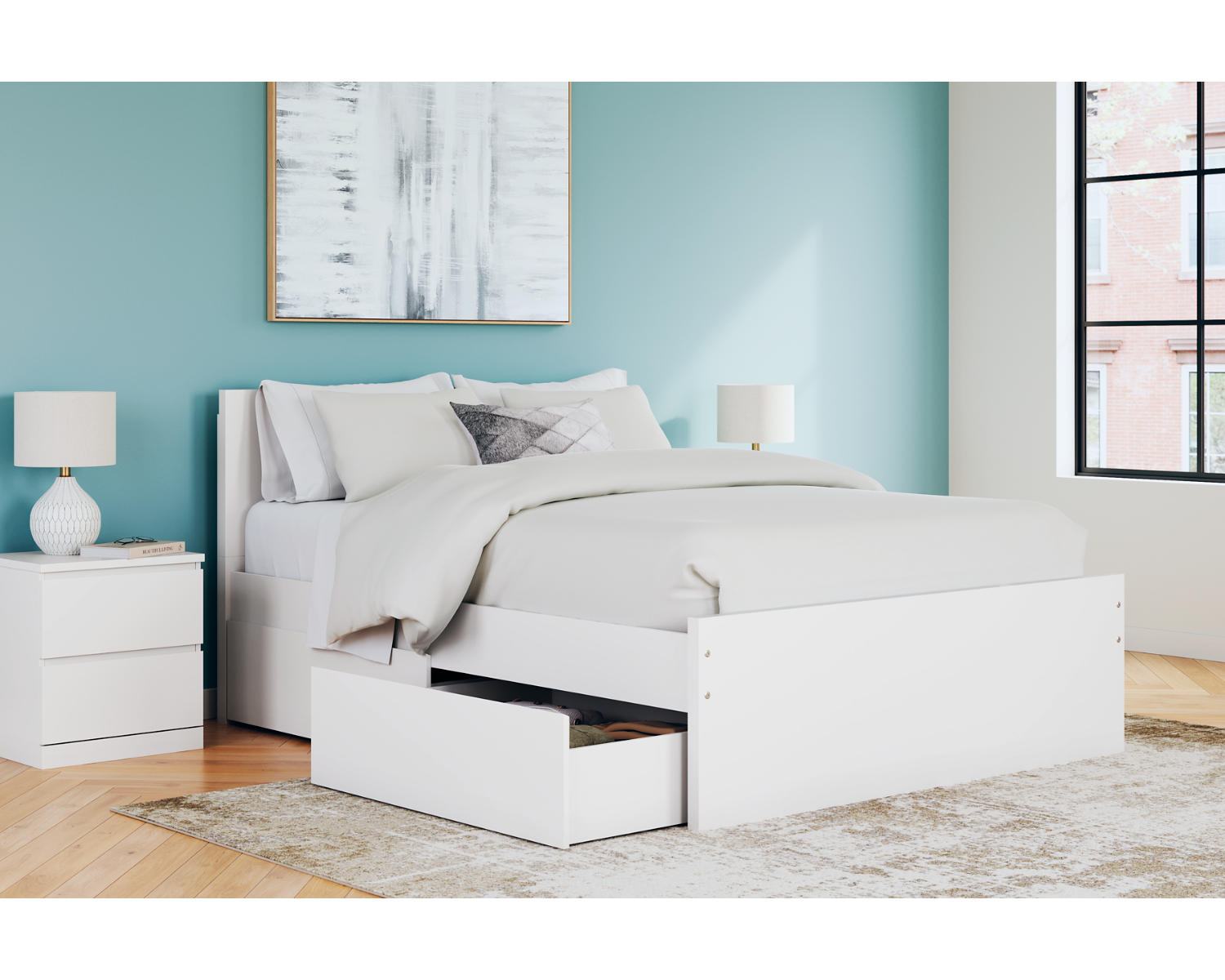 Onita Queen Panel Platform Bed with 2 Side Storage