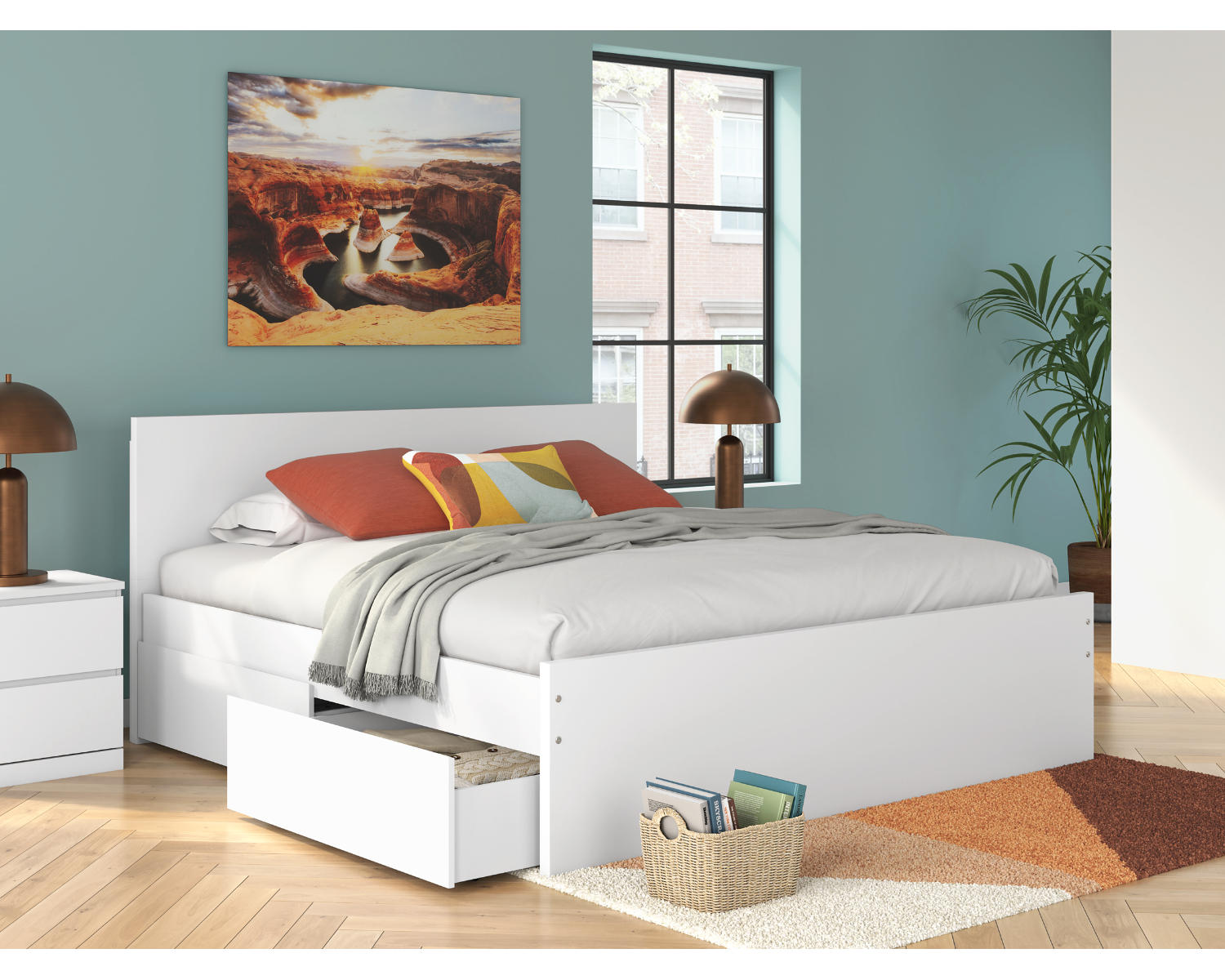 Onita King Panel Platform Bed with Storage