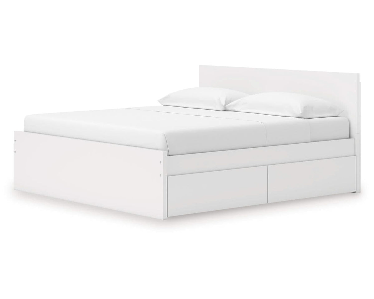 Onita King Panel Platform Bed with 2 Side Storage