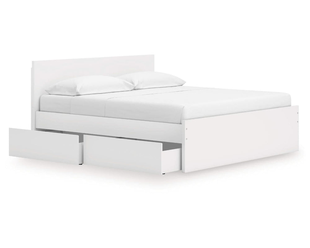 Onita King Panel Platform Bed with 2 Side Storage