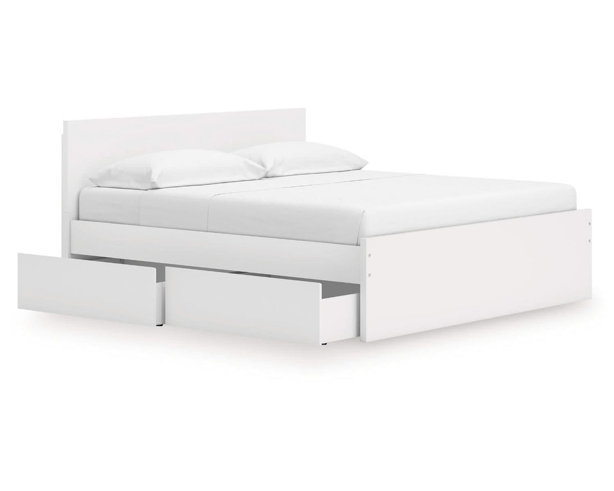 Onita King Panel Platform Bed with 2 Side Storage