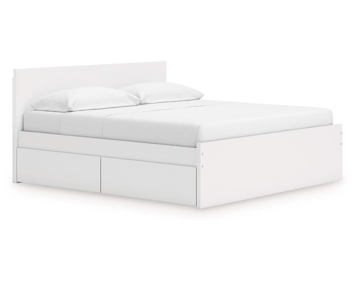 Onita King Panel Platform Bed with 2 Side Storage