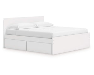 Onita King Panel Platform Bed with 2 Side Storage