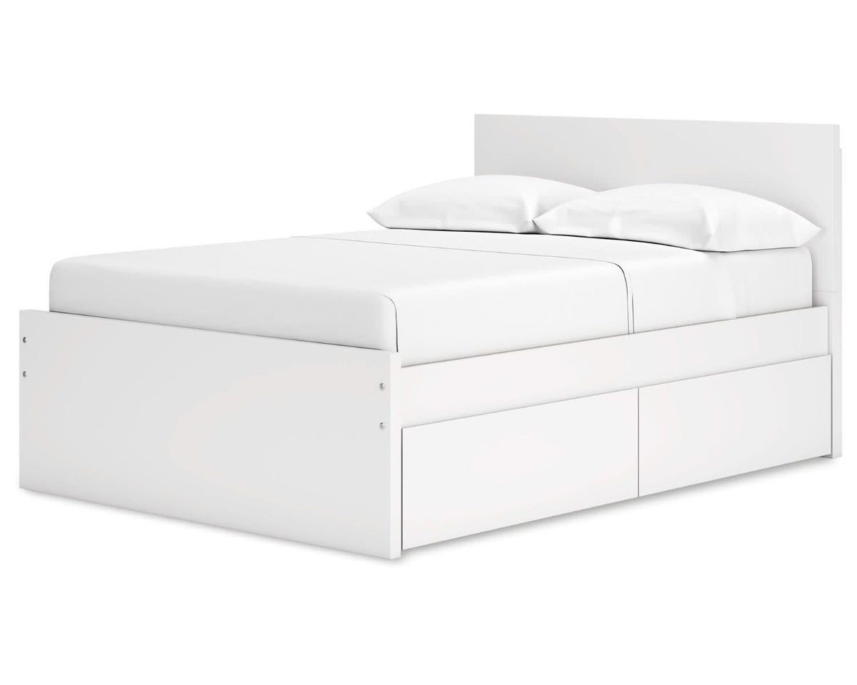 Cama de plataforma Onita con paneles completos y almacenamiento en dos lados
