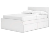 Cama de plataforma Onita con paneles completos y almacenamiento en dos lados