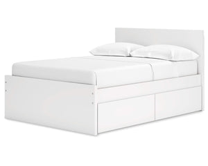 Cama de plataforma Onita con paneles completos y almacenamiento en dos lados