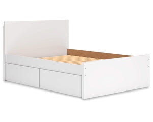 Cama de plataforma Onita con paneles completos y almacenamiento en dos lados