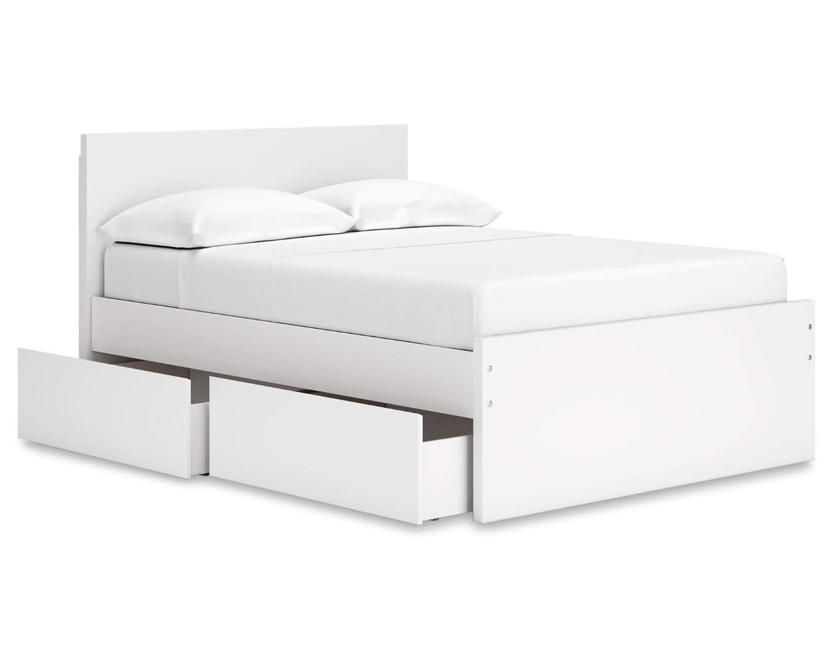 Cama de plataforma Onita con paneles completos y almacenamiento en dos lados