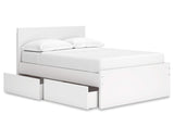 Cama de plataforma Onita con paneles completos y almacenamiento en dos lados